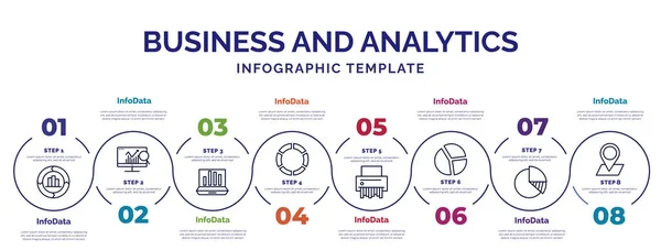 Plantilla Infografía Con Iconos Opciones Pasos Infografía Para Concepto Negocio — Archivo Imágenes Vectoriales