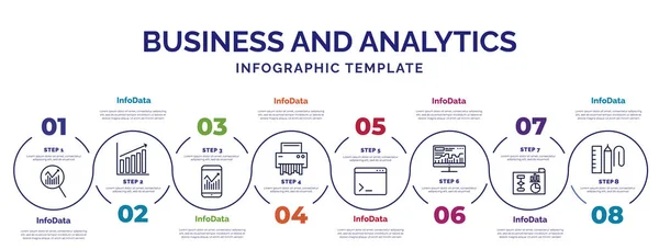 Plantilla Infografía Con Iconos Opciones Pasos Infografía Para Concepto Negocio — Archivo Imágenes Vectoriales