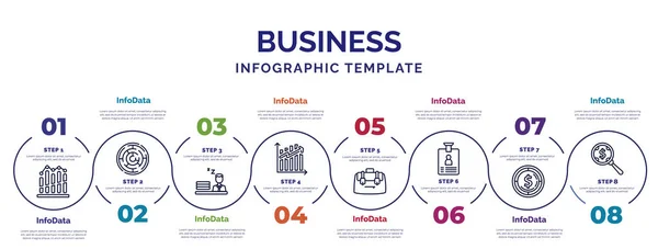 Infographic Template Icons Options Steps Infographic Business Concept Included Business — Stock Vector