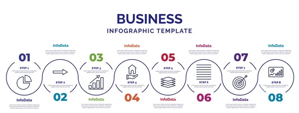 Modello Infografico Con Icone Opzioni Passaggi Infografica Concetto Business Incluso — Vettoriale Stock