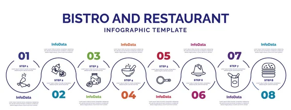 Infographic Template Icons Options Steps Infographic Bistro Restaurant Concept Included — Stock Vector