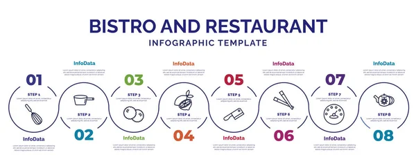 Infographic Template Icons Options Steps Infographic Bistro Restaurant Concept Included — Stock Vector