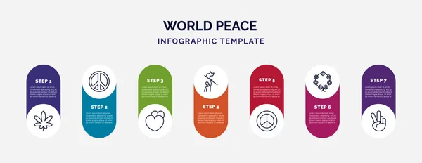 Szablon Infograficzny Ikonami Opcjami Lub Krokami Infografika Dla Koncepcji Pokoju — Wektor stockowy
