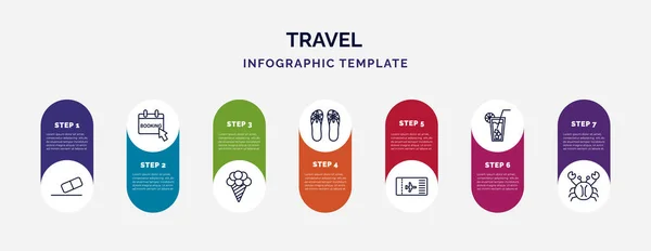 Infographic Template Icons Options Steps Infographic Travel Concept Included Rubber — Stock Vector