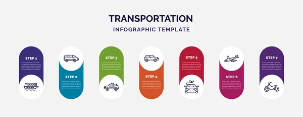 Modello Infografico Con Icone Opzioni Passaggi Infografica Concetto Trasporto Incluso — Vettoriale Stock