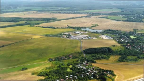 Panorama of agricultural fields, summer — Stock Video