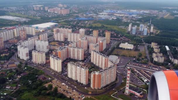 Вид сверху на город Москва — стоковое видео