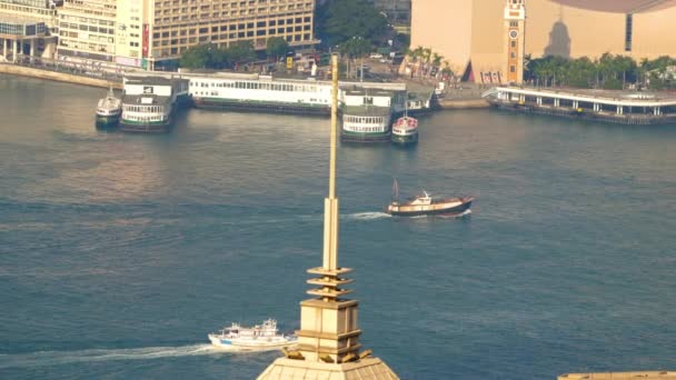 Вид с воздуха на гавань Виктория — стоковое видео