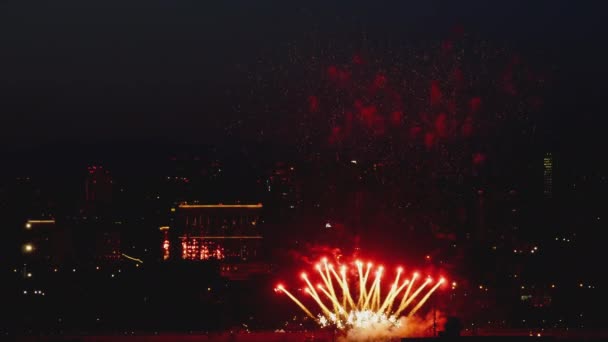 夜景城的烟火 — 图库视频影像