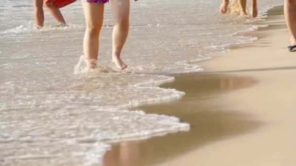 Pies femeninos en la playa — Vídeo de stock