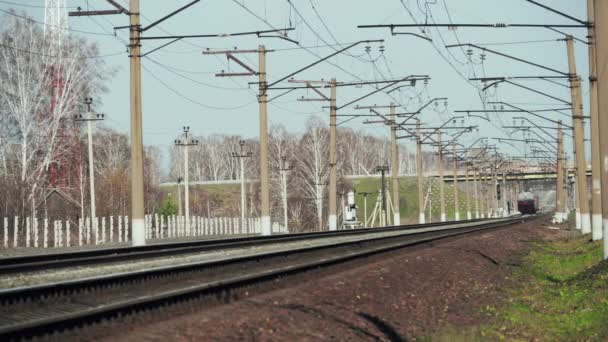 Ferrocarril, tren eléctrico — Vídeo de stock
