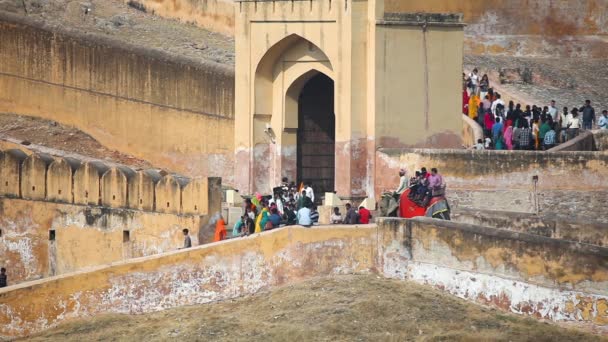 Ámbar o Amer Fort en Jaipur — Vídeos de Stock