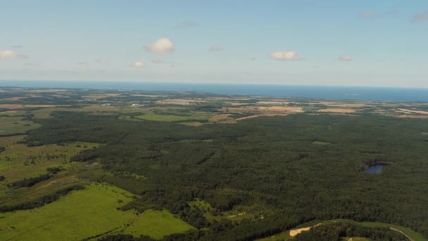 Балтийское побережье, вид с самолета — стоковое видео