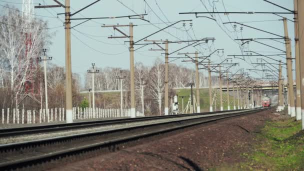 Залізниця, електропоїзд — стокове відео