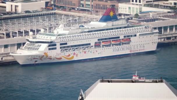Star cruises ship view from above — Stock Video