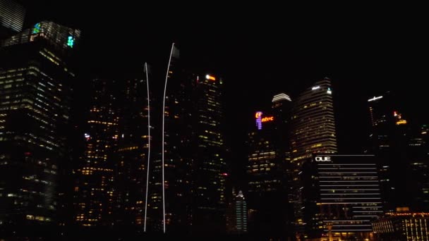 Singapura Cidade à noite, Panorama — Vídeo de Stock