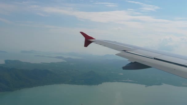 View from the airplane window in flight — Video Stock