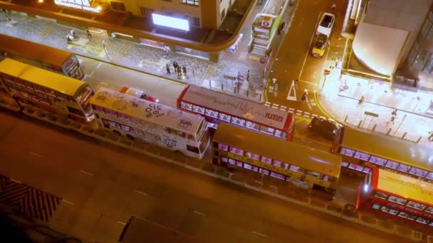 Pemandangan udara dari Nathan Road yang terkenal — Stok Video