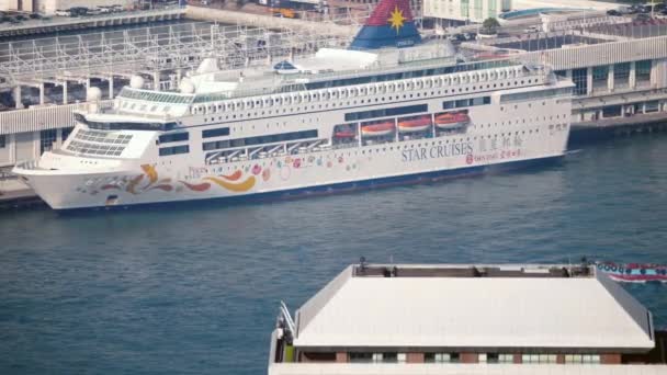 Star cruises ship view from above — Stock Video