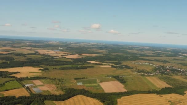 Fly over the Kaliningrad region — стоковое видео