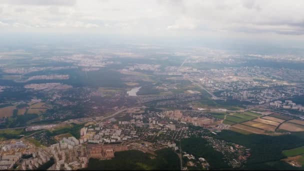 Moskau, Flugzeug von oben — Stockvideo