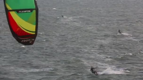 水上运动风筝冲浪 — 图库视频影像