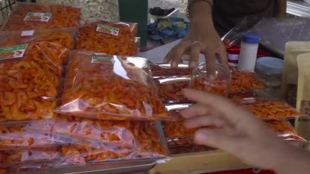 Suszone krewetki, rynek tajski — Wideo stockowe
