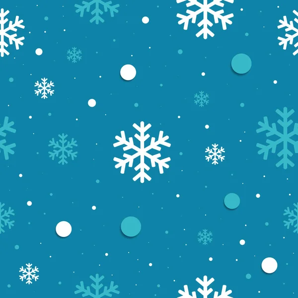 Mavi beyaz kar taneleriyle kusursuz bir desen. Kumaş, hediye kağıdı, sosyal medya afişi, arka plan, kapak ve basım için farklı bir ürün için yeni yıl ve Noel tasarımı.