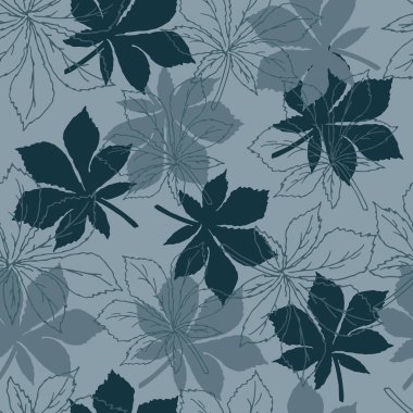  Kestane yapraklarıyla kusursuz desen. Moda, tekstil, duvar kağıdı, hediye kağıdı için tasarım.