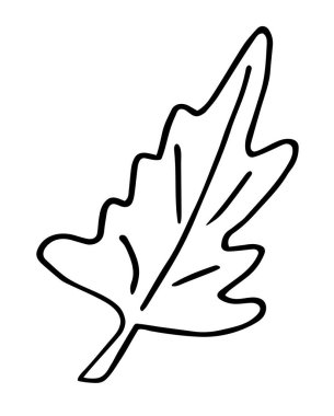 El yapımı yaprak. Doodle vektör çizimi. Beyaz arkaplanda izole edilmiş simge.