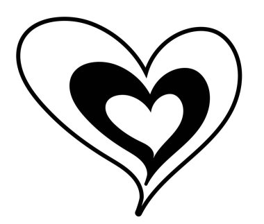 El çizimi kalp, beyaz arka planda basit karalama stilinde izole edilmiş. Aşkın ve Sevgililer Günü 'nün sembolü. Vektör illüstrasyonu EPS10.