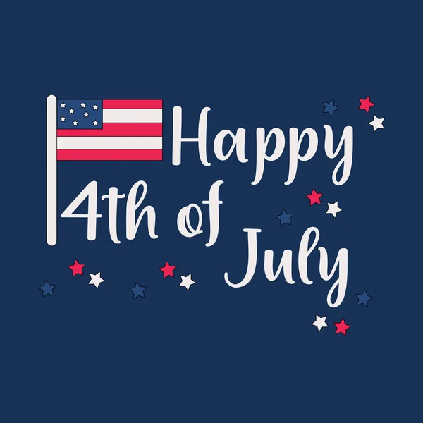 Feliz 4 de julio tarjeta, EE.UU. día patriótico — Vector de stock