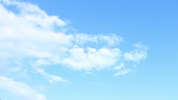 Fondo Cielo Azul Con Nubes Blancas Día Soleado — Vídeo de stock