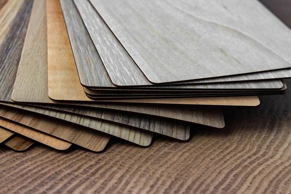 Muster Von Holzspanplatten Für Möbeldesign Auf Holzgrund Mit Kopierraum Farbführer — Stockfoto