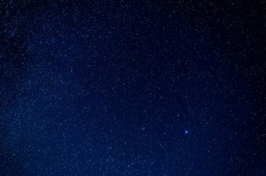 Gece yıldızlı gökyüzü yıldızlı, takımyıldızlı, nebula ve galaksili gece. Soyut mavi arkaplan