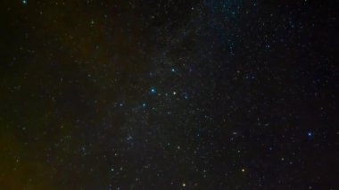 Yıldızlı gece gökyüzünün arka planında kayan yıldızlar takımyıldızları, bulutsular ve galaksiler. Evrenin ve kainatın zamanı