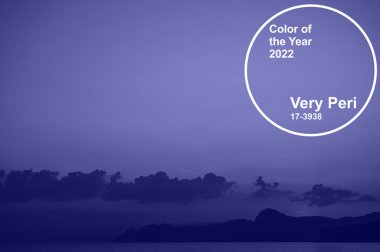 PANTONE 17-3938 Çok Peri 2022 yılının ana rengi. Modern moda rengine boyanmış manzara