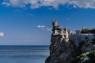 Swallows Nest Castle in Crimea on a rock on a sunny summer day