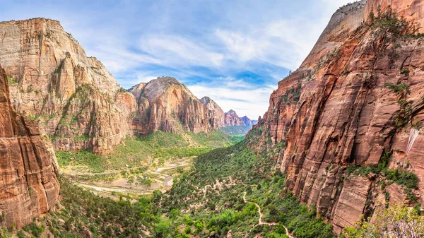 Vista Panorâmica Parque Zion Desde Trilha Até Angels Landing — Fotografia de Stock