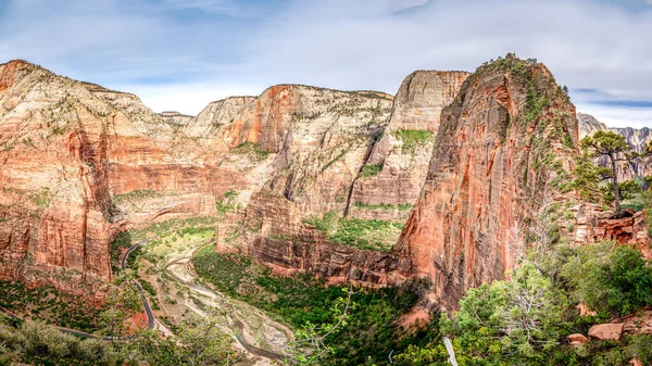 Vista Panorâmica Parque Zion Desde Trilha Até Angels Landing — Fotografia de Stock