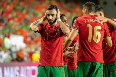 Dünya Kupası Avrupa Kalifikasyonları Katar 2022 - 12.10.2021 - Portekiz - Lüksemburg - Bruno Fernandes golü kutluyor
