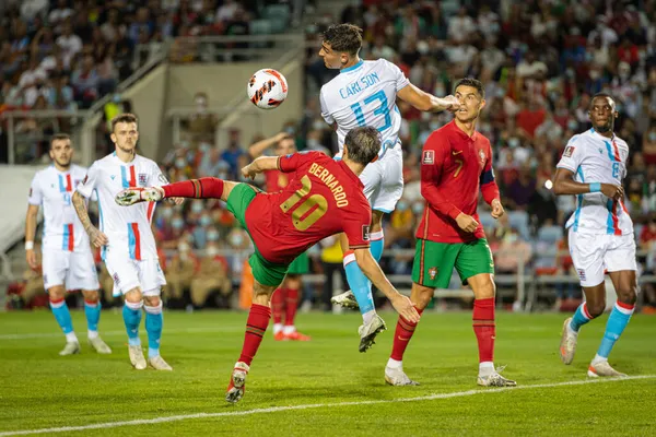 Copa Mundial Europa Calificaciones Qatar 2022 2021 Portugal Luxemburgo Bernardo —  Fotos de Stock