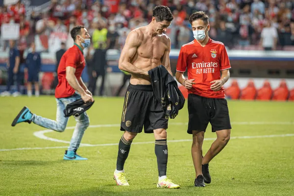 Liga Mistrů Uefa 2021 Benfica Bayern Munchen Robert Lewandowski Fanouškem — Stock fotografie