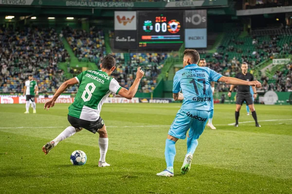 Taca Portugal 2021 Sporting Varzim Matheus Nunes Atacando João Reis — Fotografia de Stock