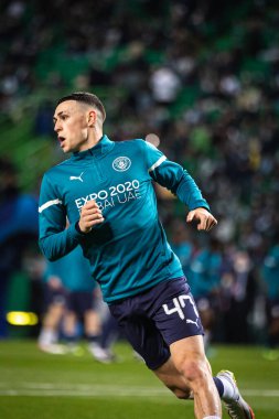 UEFA Şampiyonlar Ligi 16, 15.02.2022 - Estadio Jose Alvalade, Lizbon; Sporting CP - Manchester City FC; Phil Foden ısınma turunda