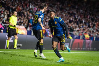 Madrid, İspanya, 23.02.2022, Uefa Şampiyonlar Ligi, Atletico De Madrid ile Manchester United arasındaki 16.