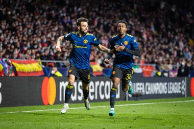 Madrid, İspanya, 23.02.2022, Uefa Şampiyonlar Ligi, Atletico De Madrid ile Manchester United arasındaki ilk raunt 16.