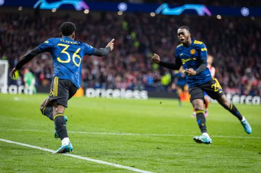 Madrid, İspanya, 23.02.2022, Uefa Şampiyonlar Ligi, Atletico De Madrid ile Manchester United arasındaki 16.