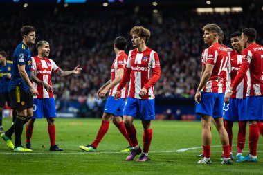 Madrid, İspanya, 23.02.2022, Uefa Şampiyonlar Ligi, Atletico De Madrid ile Manchester United arasındaki 16.