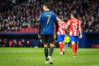 Madrid, İspanya, 23.02.2022, Uefa Şampiyonlar Ligi, Atletico De Madrid ile Manchester United arasında oynanan 16.
